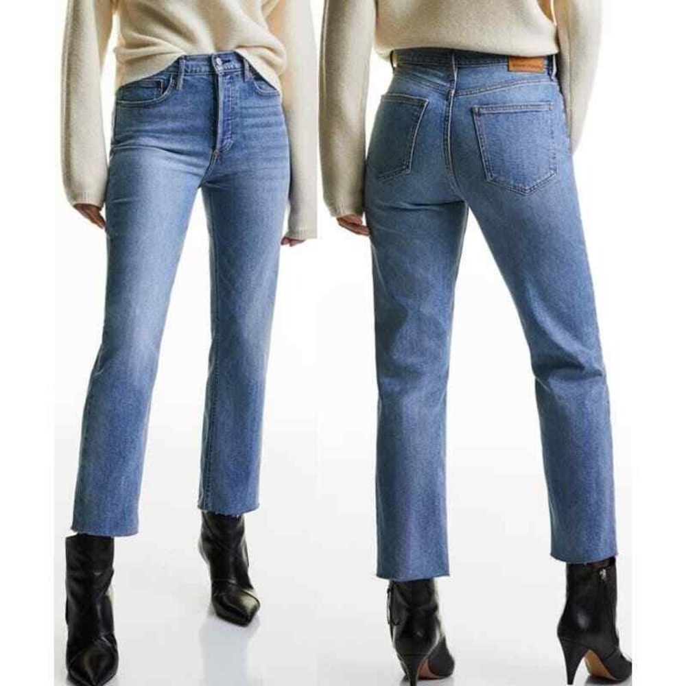 ARITZIA Denim Forum The Arlo High Rise Straight 28L Raw Hem 84950 Women's 25